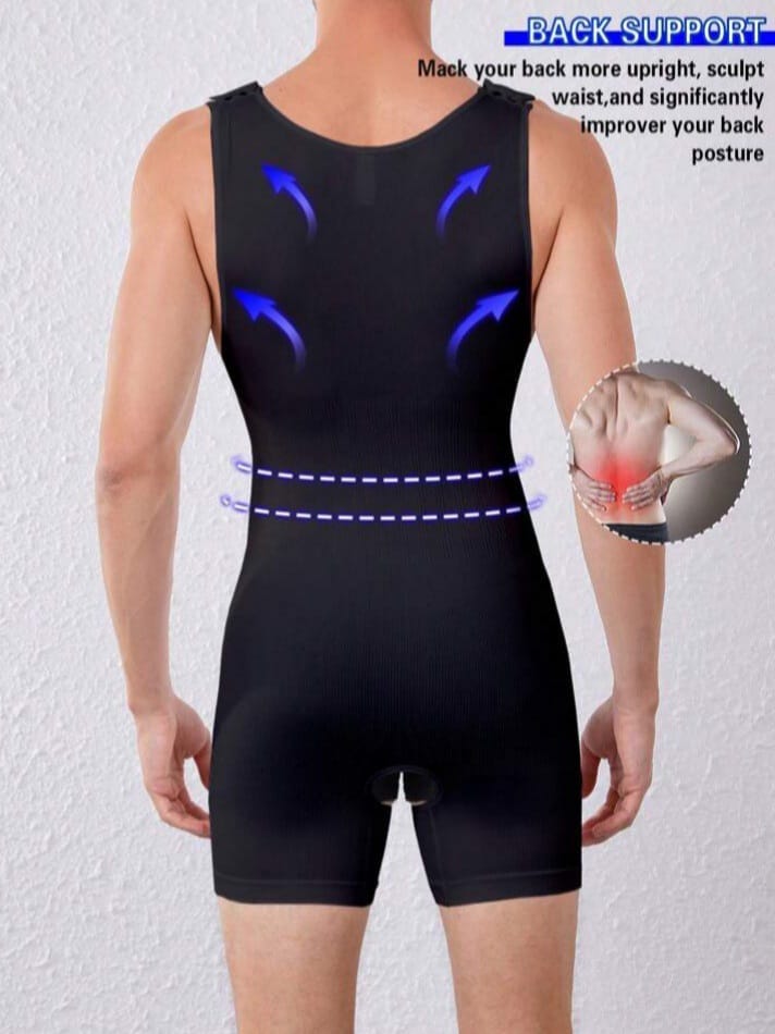 Men's Full Body Compression Shapewear Suit – Slimming Tummy Control Bodysuit
